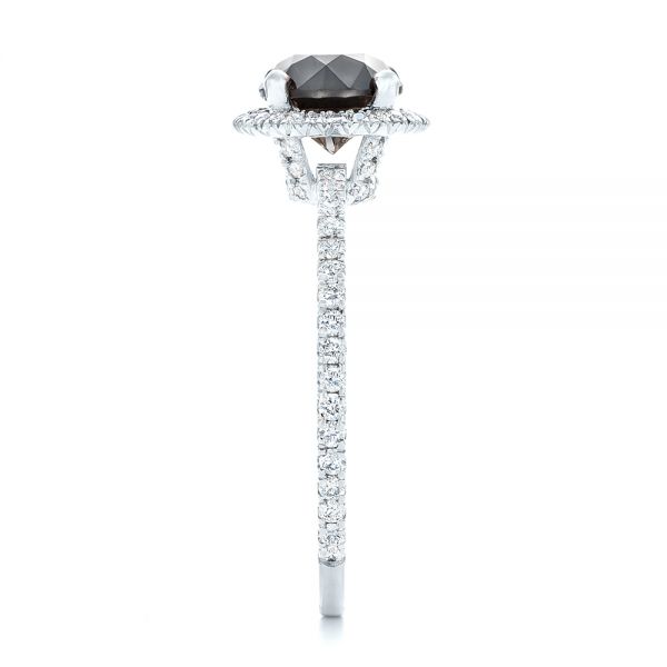  Platinum Platinum Custom Black And White Diamond Engagement Ring - Side View -  102459