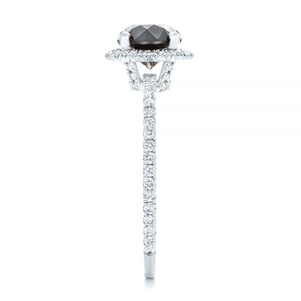 14k White Gold 14k White Gold Custom Black And White Diamond Engagement Ring - Side View - 102459