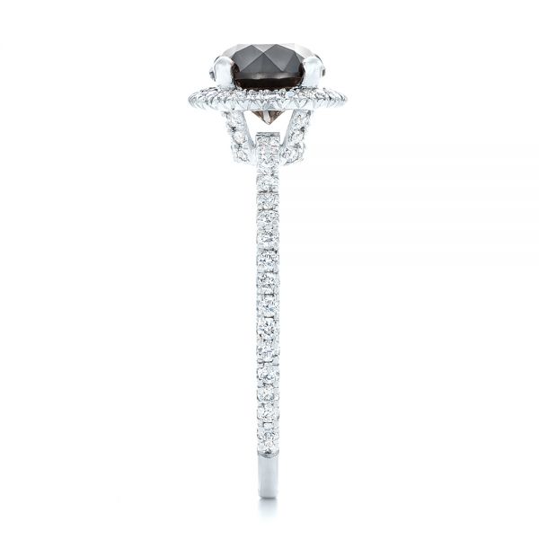 14k White Gold 14k White Gold Custom Black And White Diamond Engagement Ring - Side View -  102459