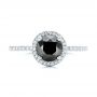 18k White Gold 18k White Gold Custom Black And White Diamond Engagement Ring - Top View -  102459 - Thumbnail