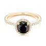 14k Yellow Gold 14k Yellow Gold Custom Black And White Diamond Engagement Ring - Flat View -  102459 - Thumbnail