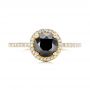 18k Yellow Gold 18k Yellow Gold Custom Black And White Diamond Engagement Ring - Top View -  102459 - Thumbnail