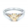  Platinum And Platinum Platinum And Platinum Custom Champagne Diamond Engagement Ring - Flat View -  101103 - Thumbnail