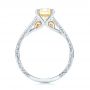  Platinum And 18K Gold Platinum And 18K Gold Custom Champagne Diamond Engagement Ring - Front View -  101103 - Thumbnail