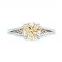 Platinum And 18K Gold Platinum And 18K Gold Custom Champagne Diamond Engagement Ring - Top View -  101103 - Thumbnail