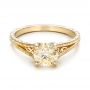 18k Yellow Gold And 18K Gold 18k Yellow Gold And 18K Gold Custom Champagne Diamond Engagement Ring - Flat View -  101103 - Thumbnail