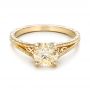 14k Yellow Gold And 18K Gold 14k Yellow Gold And 18K Gold Custom Champagne Diamond Engagement Ring - Flat View -  101103 - Thumbnail
