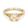 14k Yellow Gold And 14K Gold 14k Yellow Gold And 14K Gold Custom Champagne Diamond Engagement Ring - Flat View -  101103 - Thumbnail