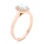 14k Rose Gold Custom Diamond Engagement Ring - Three-Quarter View -  102432 - Thumbnail