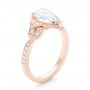 14k Rose Gold Custom Diamond Engagement Ring - Three-Quarter View -  102806 - Thumbnail