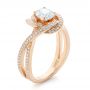 14k Rose Gold Custom Diamond Engagement Ring - Three-Quarter View -  102833 - Thumbnail