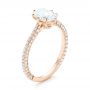 14k Rose Gold Custom Diamond Engagement Ring - Three-Quarter View -  103153 - Thumbnail