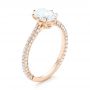 14k Rose Gold Custom Diamond Engagement Ring - Three-Quarter View -  103153 - Thumbnail