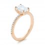 18k Rose Gold Custom Diamond Engagement Ring - Three-Quarter View -  103471 - Thumbnail