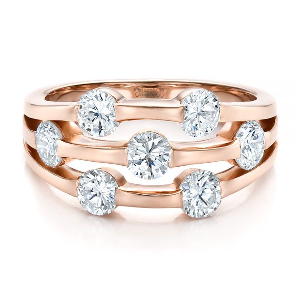 14k Rose Gold Custom Diamond Engagement Ring - Flat View - 100249