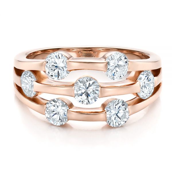 18k Rose Gold 18k Rose Gold Custom Diamond Engagement Ring - Flat View -  100249