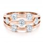 14k Rose Gold Custom Diamond Engagement Ring - Flat View -  100249 - Thumbnail