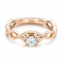 14k Rose Gold Custom Diamond Engagement Ring - Flat View -  100922 - Thumbnail