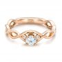 14k Rose Gold Custom Diamond Engagement Ring - Flat View -  100922 - Thumbnail