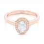 18k Rose Gold 18k Rose Gold Custom Diamond Engagement Ring - Flat View -  102432 - Thumbnail