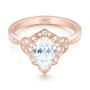 14k Rose Gold Custom Diamond Engagement Ring - Flat View -  102806 - Thumbnail
