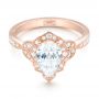 14k Rose Gold Custom Diamond Engagement Ring - Flat View -  102806 - Thumbnail