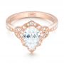 18k Rose Gold 18k Rose Gold Custom Diamond Engagement Ring - Flat View -  102806 - Thumbnail