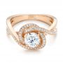 18k Rose Gold 18k Rose Gold Custom Diamond Engagement Ring - Flat View -  102833 - Thumbnail