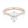 14k Rose Gold Custom Diamond Engagement Ring - Flat View -  103153 - Thumbnail