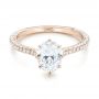14k Rose Gold Custom Diamond Engagement Ring - Flat View -  103153 - Thumbnail