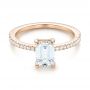 18k Rose Gold Custom Diamond Engagement Ring - Flat View -  103471 - Thumbnail