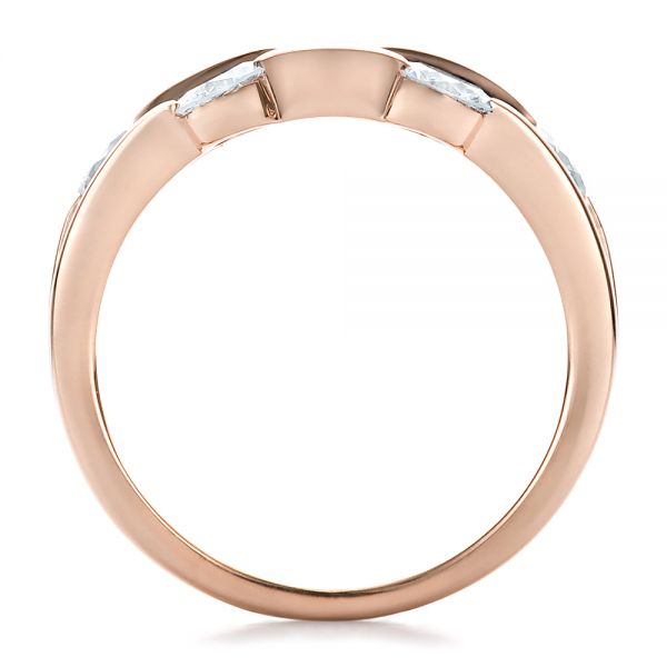 14k Rose Gold Custom Diamond Engagement Ring - Front View -  100249