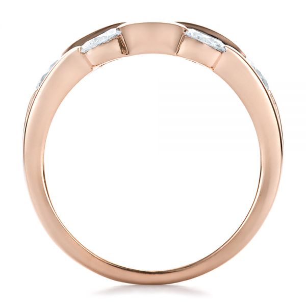 14k Rose Gold Custom Diamond Engagement Ring - Front View - 100249