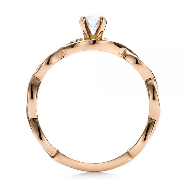 14k Rose Gold Custom Diamond Engagement Ring - Front View - 100922