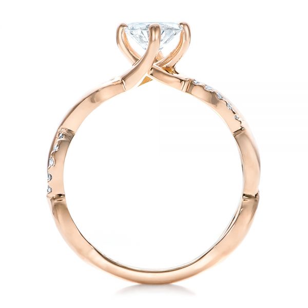 14k Rose Gold 14k Rose Gold Custom Diamond Engagement Ring - Front View -  102059