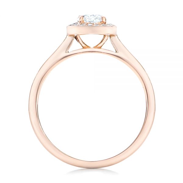 18k Rose Gold 18k Rose Gold Custom Diamond Engagement Ring - Front View -  102432