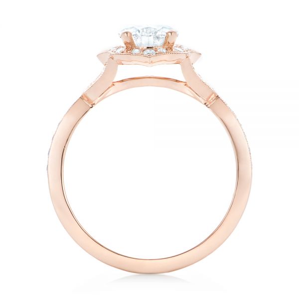 18k Rose Gold 18k Rose Gold Custom Diamond Engagement Ring - Front View -  102806