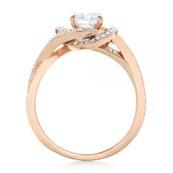 18k Rose Gold 18k Rose Gold Custom Diamond Engagement Ring - Front View -  102833