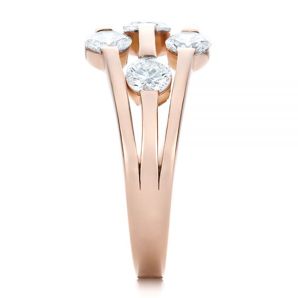 14k Rose Gold Custom Diamond Engagement Ring - Side View - 100249