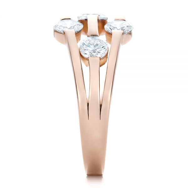 18k Rose Gold 18k Rose Gold Custom Diamond Engagement Ring - Side View -  100249