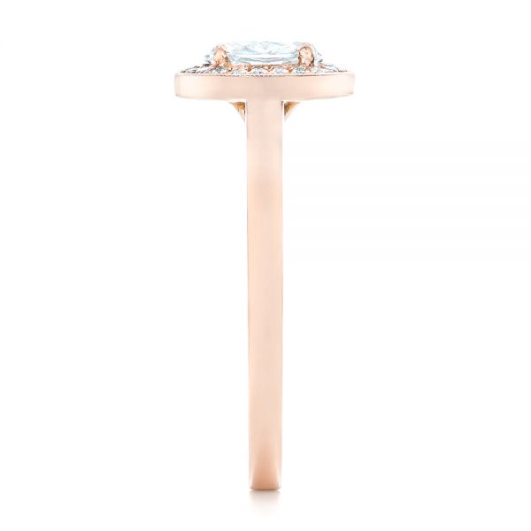 18k Rose Gold 18k Rose Gold Custom Diamond Engagement Ring - Side View -  102432