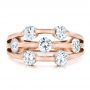 18k Rose Gold 18k Rose Gold Custom Diamond Engagement Ring - Top View -  100249 - Thumbnail