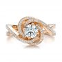 14k Rose Gold Custom Diamond Engagement Ring - Top View -  100438 - Thumbnail