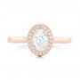 14k Rose Gold Custom Diamond Engagement Ring - Top View -  102432 - Thumbnail