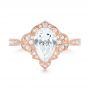 14k Rose Gold Custom Diamond Engagement Ring - Top View -  102806 - Thumbnail
