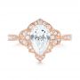 18k Rose Gold 18k Rose Gold Custom Diamond Engagement Ring - Top View -  102806 - Thumbnail