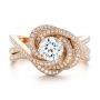 14k Rose Gold Custom Diamond Engagement Ring - Top View -  102833 - Thumbnail