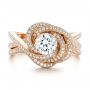 18k Rose Gold 18k Rose Gold Custom Diamond Engagement Ring - Top View -  102833 - Thumbnail