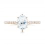 14k Rose Gold Custom Diamond Engagement Ring - Top View -  103153 - Thumbnail