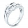 14k White Gold 14k White Gold Custom Diamond Engagement Ring - Three-Quarter View -  100249 - Thumbnail